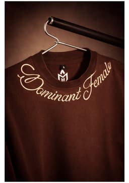 DOMINANT FEMALE OVERSIZED EMBROIDERED TEE | 210 GSM Graphic Embroidered Premium Brown color Tee - Image 3