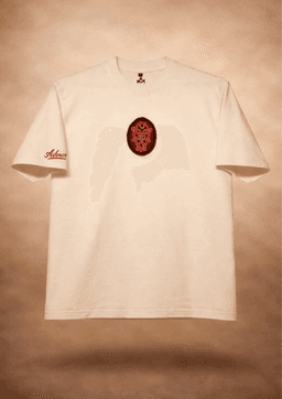 WRATH OVERSIZED EMBROIDERED PATCH TEE | 240 GSM Graphic Embroidered Premium Off-White color Tee - Image 2