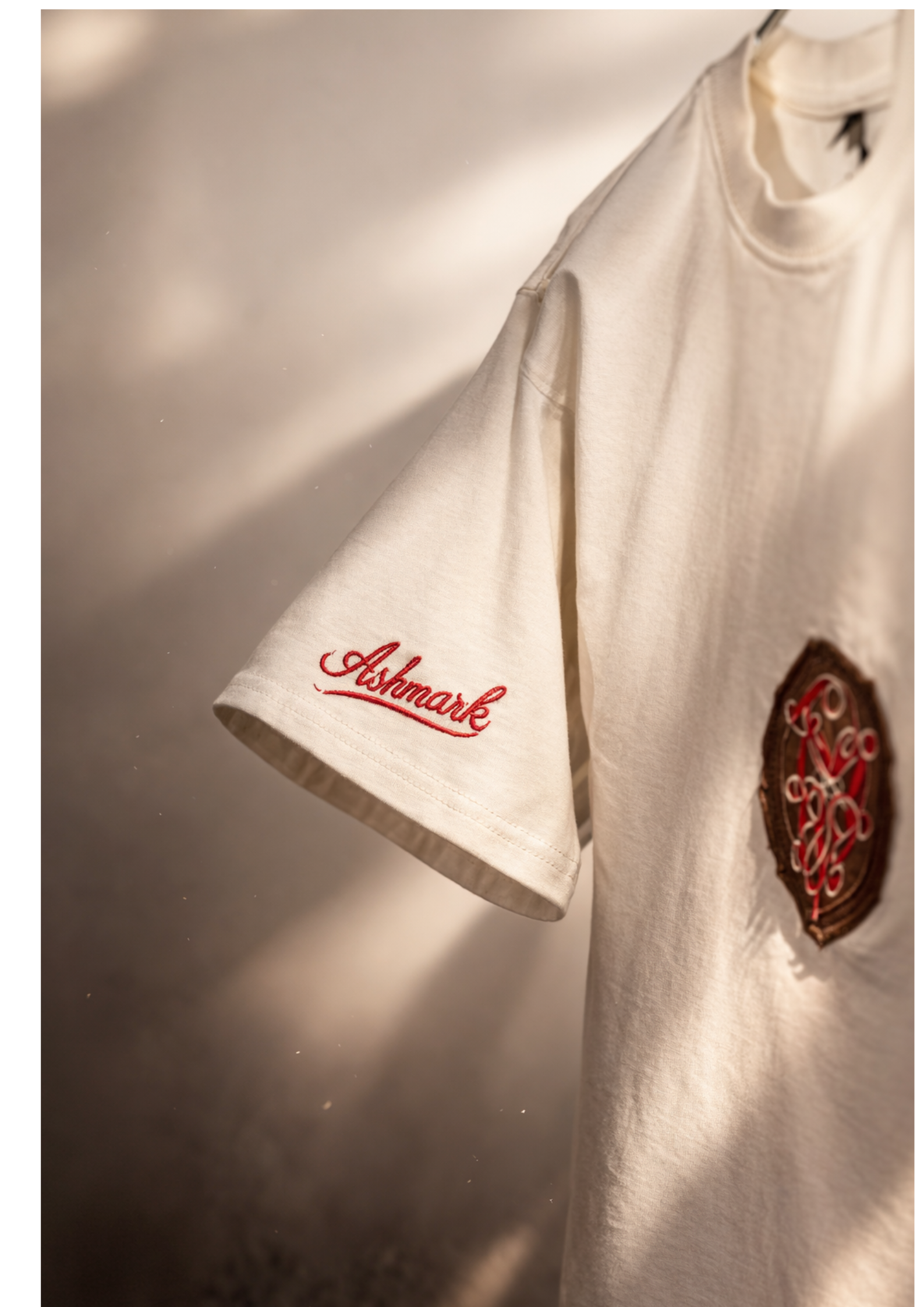 WRATH OVERSIZED EMBROIDERED PATCH TEE | 240 GSM Graphic Embroidered Premium Off-White color Tee - Image 5