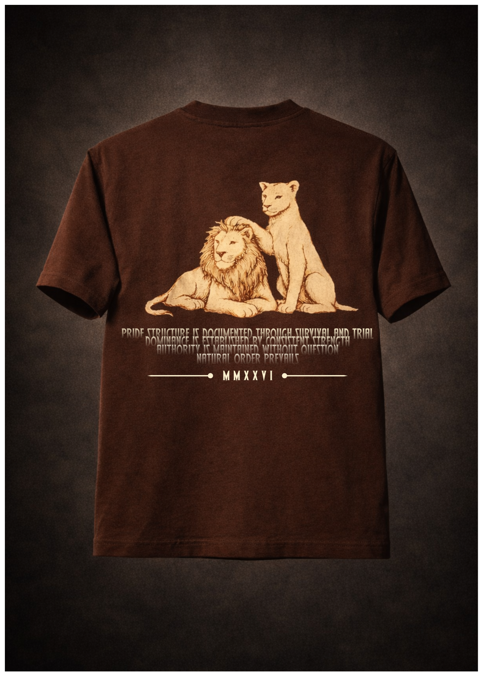 DOMINANT MALE OVERSIZED EMBROIDERED TEE | 210 GSM Graphic Embroidered Premium Brown color Tee